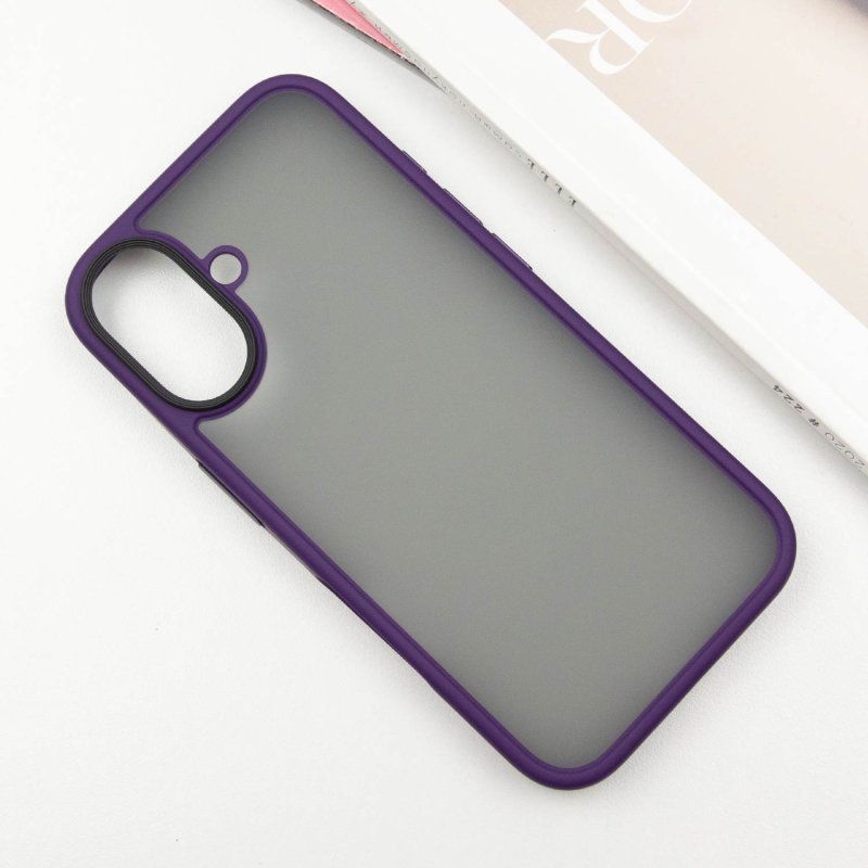 TPU+PC чохол Metal Buttons для Apple iPhone 16 (6.1"), Темно-фіолетовий / Dark Purple 2, TPU+PC, купити оптом з доставкою