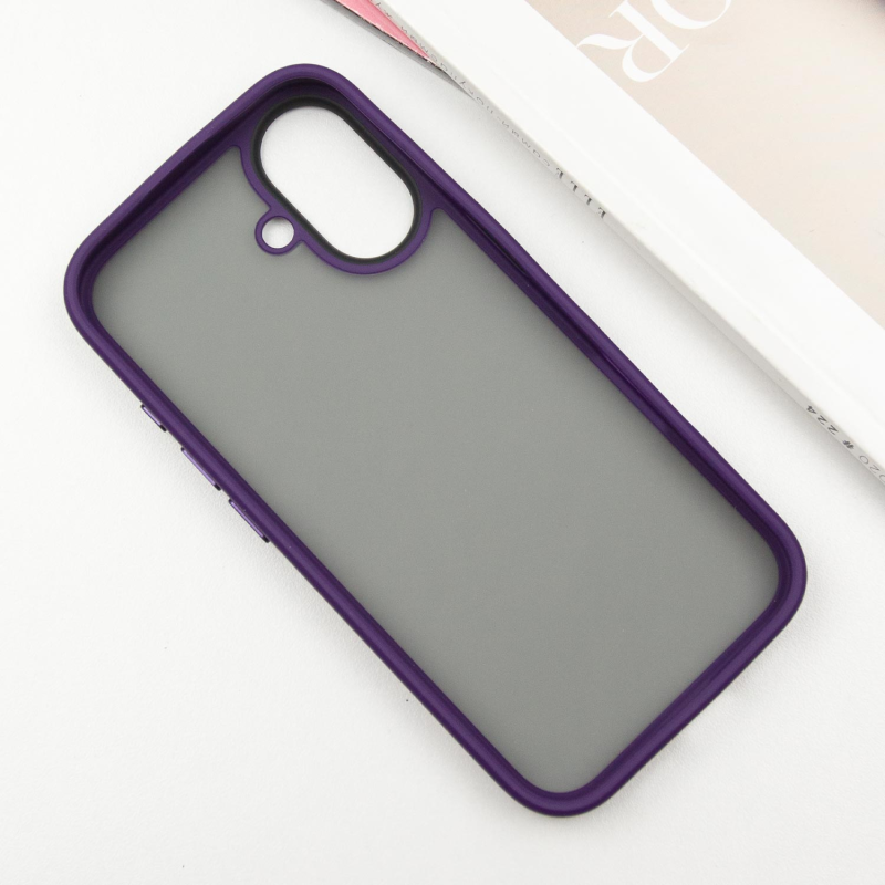 TPU+PC чохол Metal Buttons для Apple iPhone 16 (6.1"), Темно-фіолетовий / Dark Purple 3, TPU+PC, купити оптом з доставкою