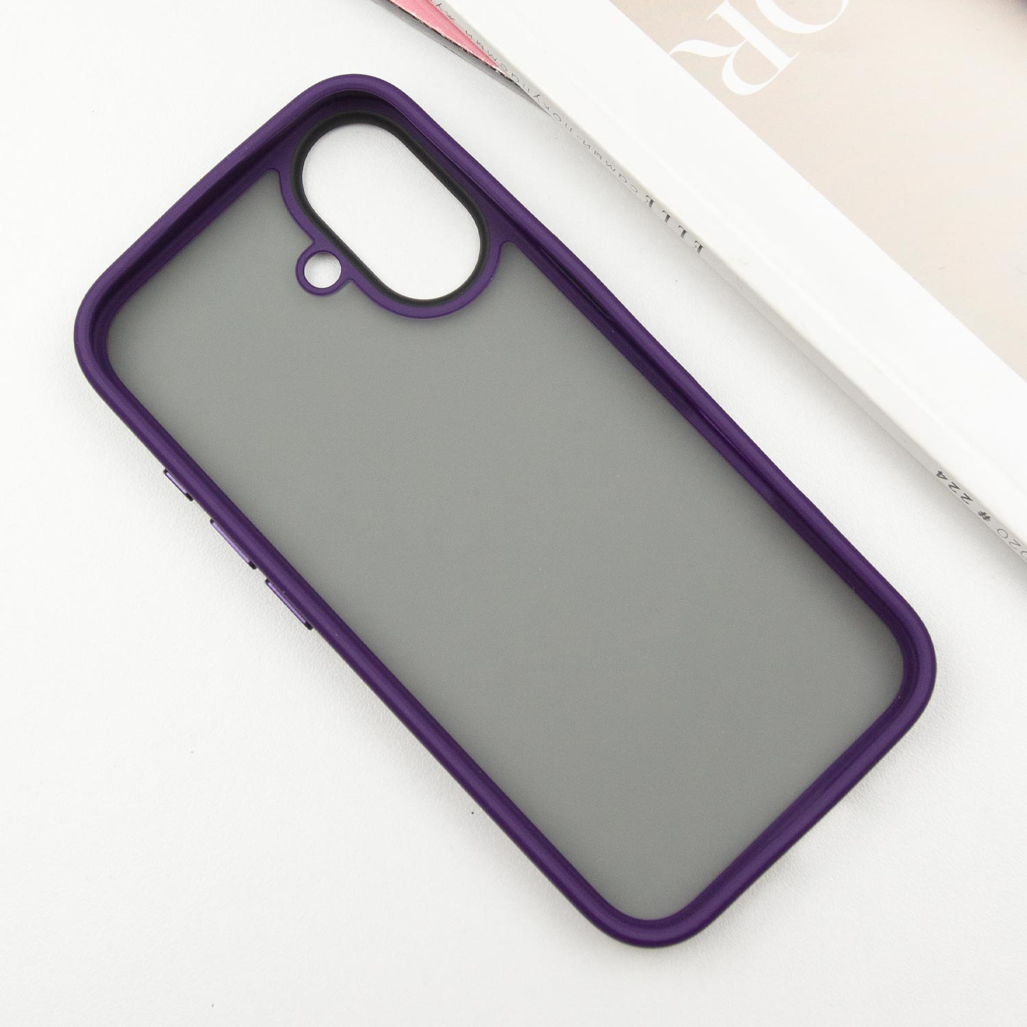TPU+PC чохол Metal Buttons для Apple iPhone 16 (6.1"), Темно-фіолетовий / Dark Purple 3, TPU+PC, купити оптом з доставкою
