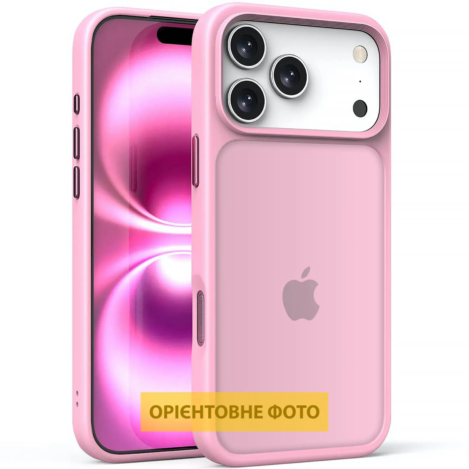 TPU+PC чехол Metal Buttons для Apple iPhone 17 (6.3"), Розовый / Pink, TPU+PC, купить оптом с доставкой