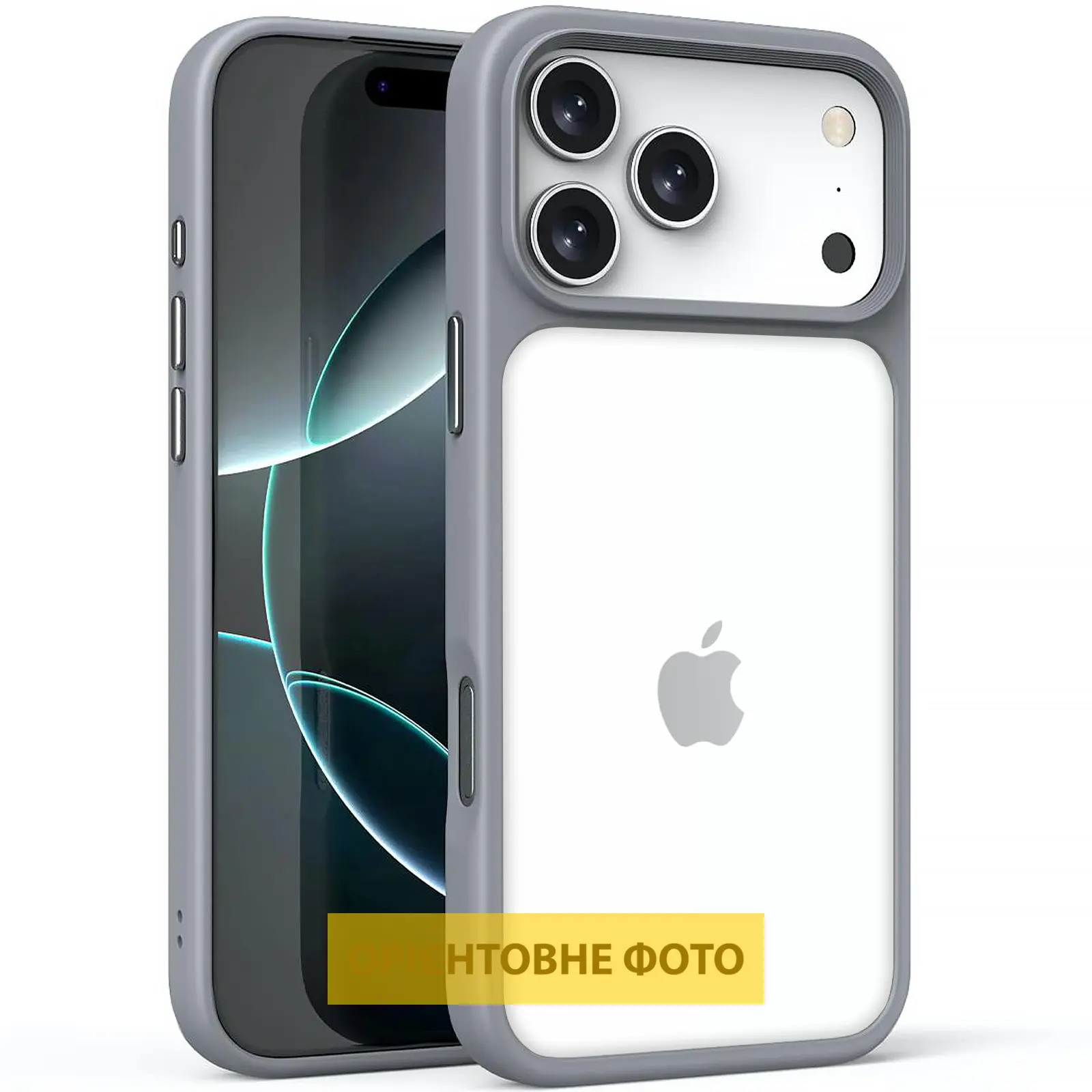 TPU+PC чехол Metal Buttons для Apple iPhone 17 (6.3"), Серый / Grey, TPU+PC, купить оптом с доставкой