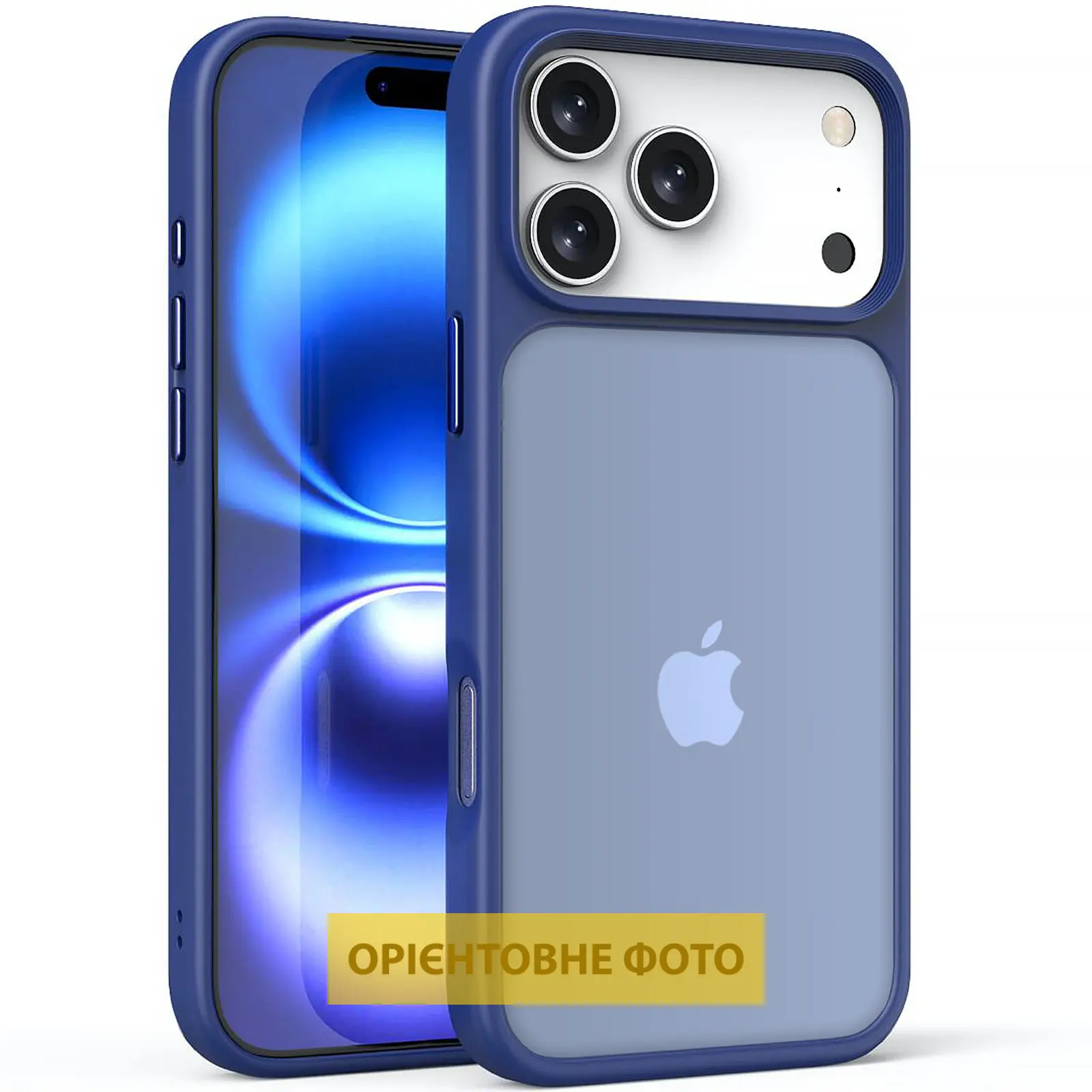 TPU+PC чехол Metal Buttons для Apple iPhone 17 Air (6.5"), Синий / Navy Blue, TPU+PC, купить оптом с доставкой
