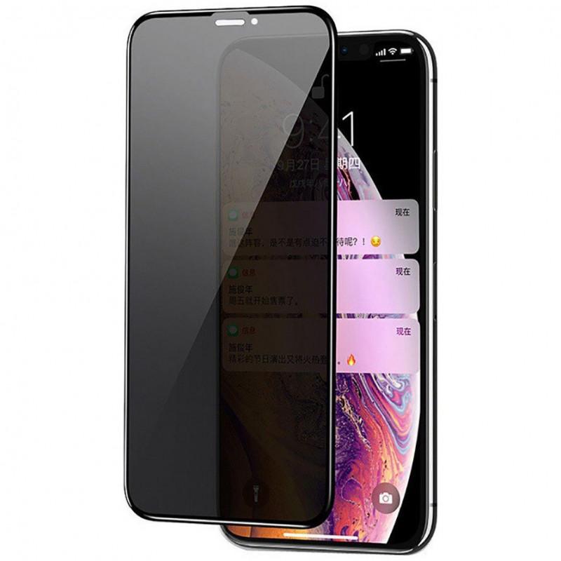 Загартоване захисне скло Privacy 5D Matte Full Glue для Apple iPhone 12 Pro Max (6.7) | завтовшки 0.33 мм (тех.пак) дивитися фото №1