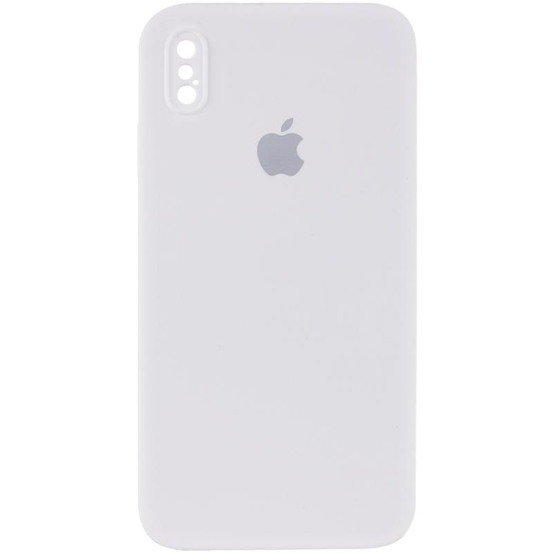 Чохол Silicone Case Square Full Camera Protective (AA) для Apple iPhone XS (5.8) | Мікрофібра на малюнкі №1