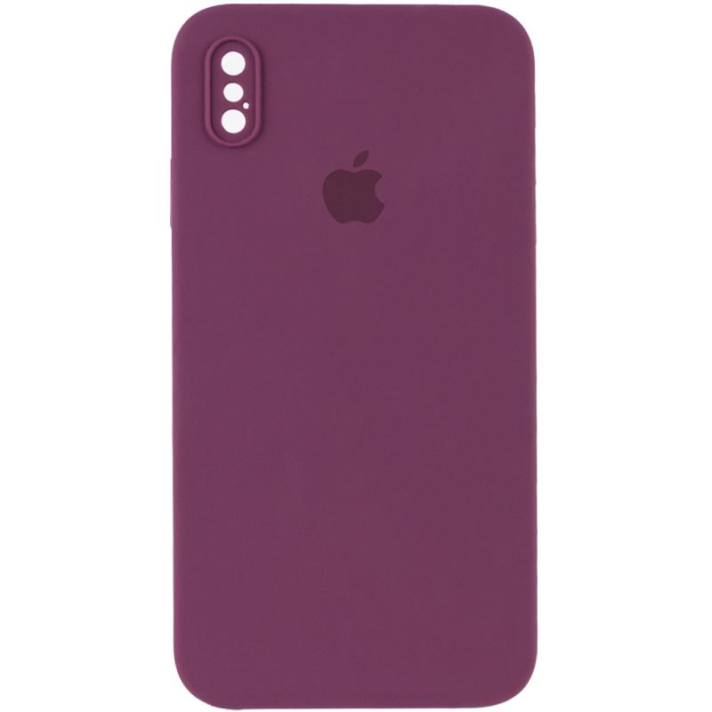 Чохол Silicone Case Square Full Camera Protective (AA) для Apple iPhone XS (5.8) | Мікрофібра на малюнкі №1