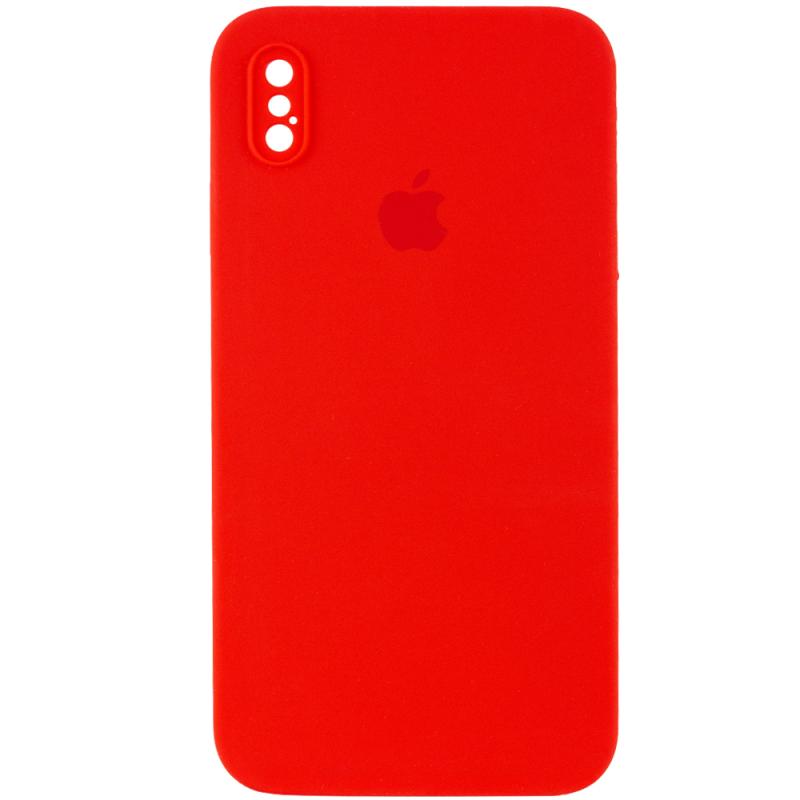 Чохол Silicone Case Square Full Camera Protective (AA) для Apple iPhone XS (5.8) | Мікрофібра на малюнкі №1
