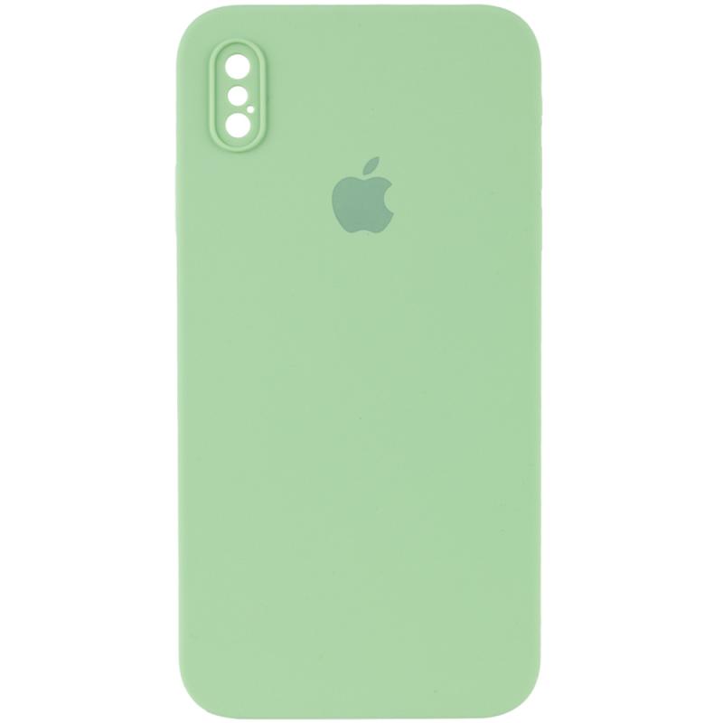 Чохол Silicone Case Square Full Camera Protective (AA) для Apple iPhone XS (5.8) | Мікрофібра на малюнкі №1