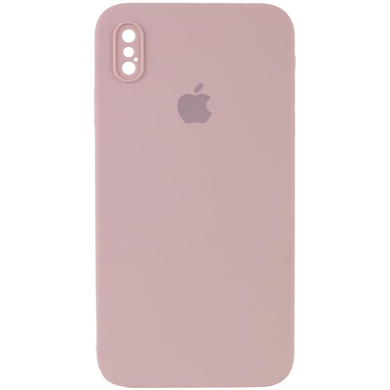 Чохол Silicone Case Square Full Camera Protective (AA) для Apple iPhone XS (5.8) | Мікрофібра на малюнкі №1