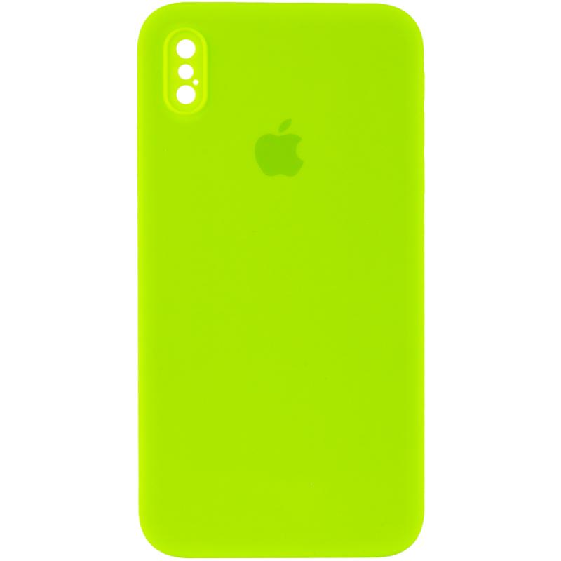Чохол Silicone Case Square Full Camera Protective (AA) для Apple iPhone XS (5.8) | Мікрофібра на малюнкі №1