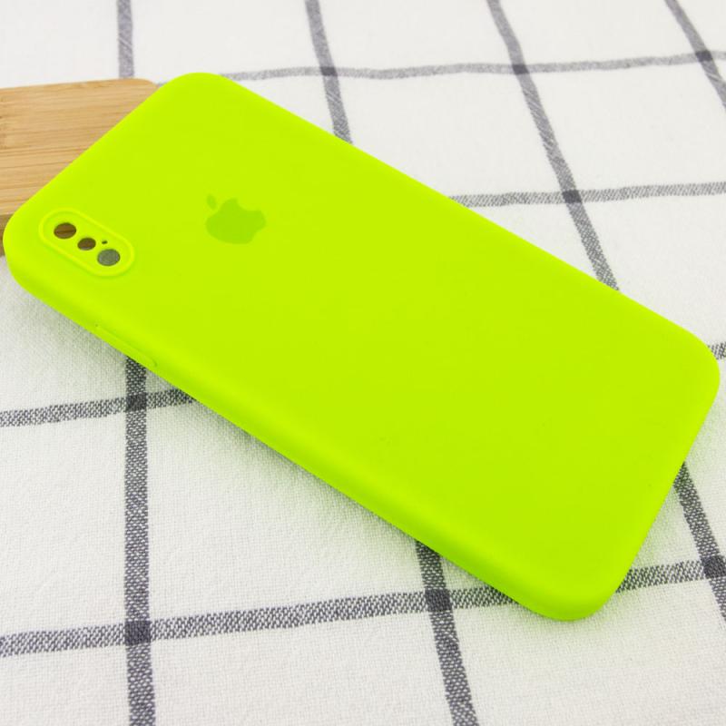 Чохол Silicone Case Square Full Camera Protective (AA) для Apple iPhone XS (5.8) | Мікрофібра на малюнкі №2