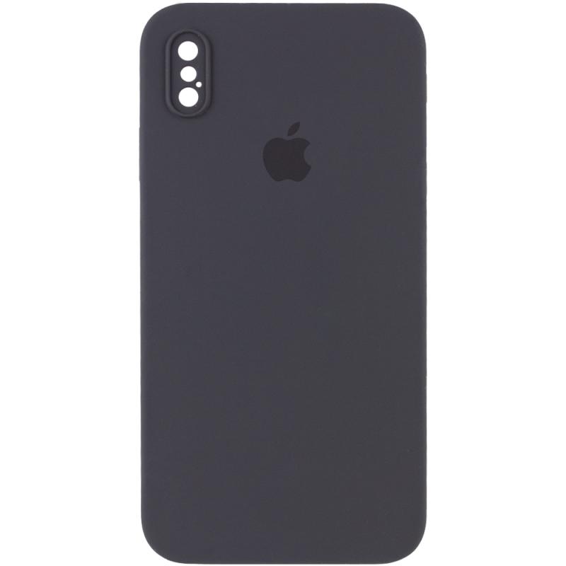 Чохол Silicone Case Square Full Camera Protective (AA) для Apple iPhone XS (5.8) | Мікрофібра на малюнкі №1