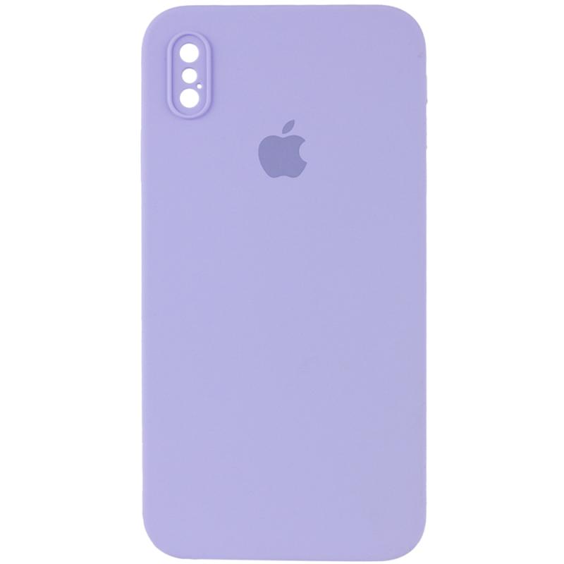 Чохол Silicone Case Square Full Camera Protective (AA) для Apple iPhone XS (5.8) | Мікрофібра на малюнкі №1