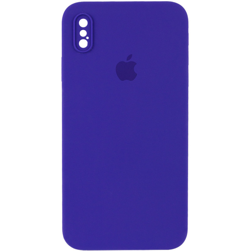 Чохол Silicone Case Square Full Camera Protective (AA) для Apple iPhone XS (5.8) | Мікрофібра на малюнкі №1