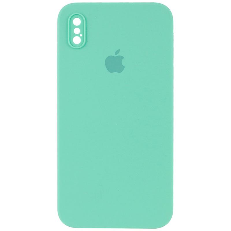 Чохол Silicone Case Square Full Camera Protective (AA) для Apple iPhone XS (5.8) | Мікрофібра на малюнкі №1