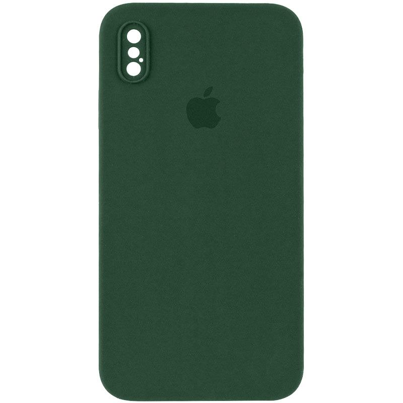 Чохол Silicone Case Square Full Camera Protective (AA) для Apple iPhone XS (5.8) | Мікрофібра на малюнкі №1