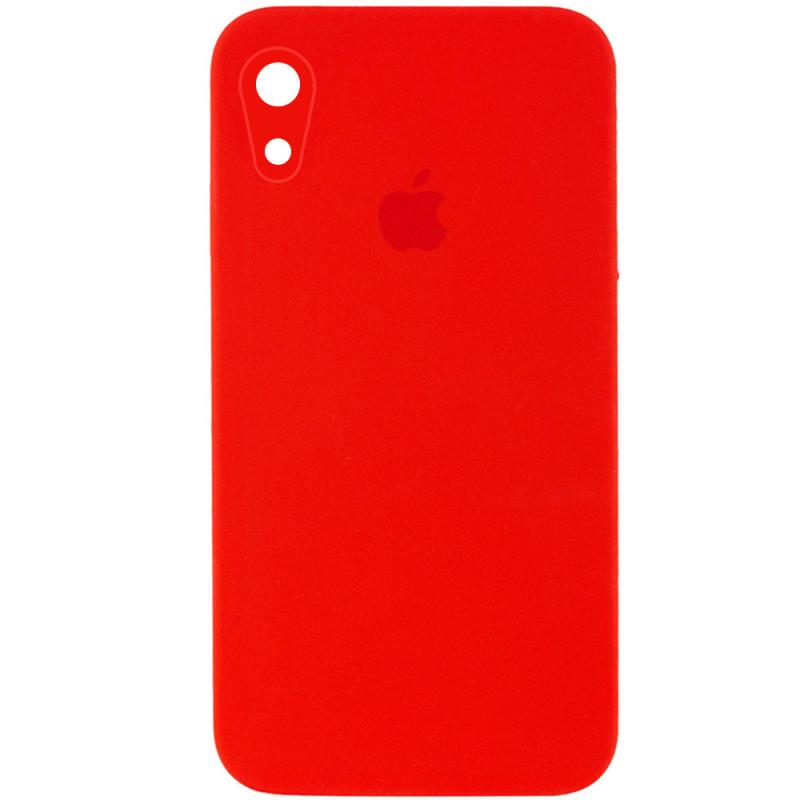 Чехол Silicone Case Square Full Camera Protective (AA) для Apple iPhone XR (6.1) | Микрофибра на картинке №1