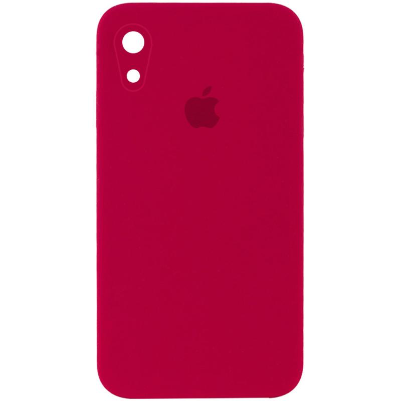 Чохол Silicone Case Square Full Camera Protective (AA) для Apple iPhone XR (6.1) | Мікрофібра на малюнкі №1