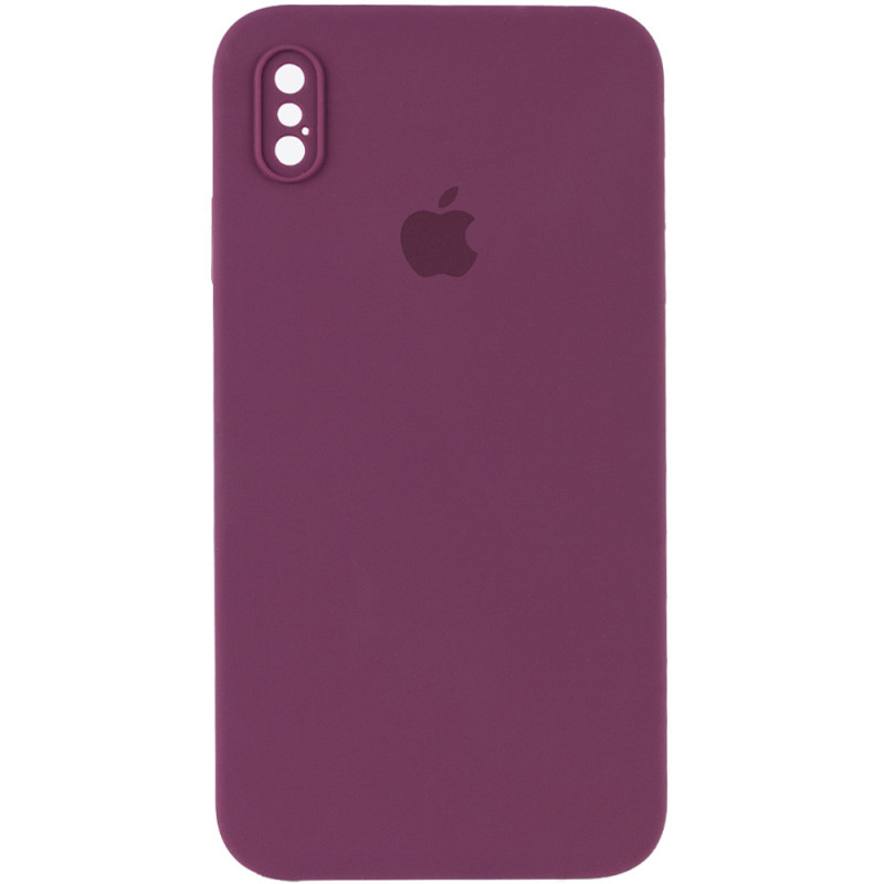 Чохол Silicone Case Square Full Camera Protective (AA) для Apple iPhone XS Max (6.5) | Мікрофібра на малюнкі №1