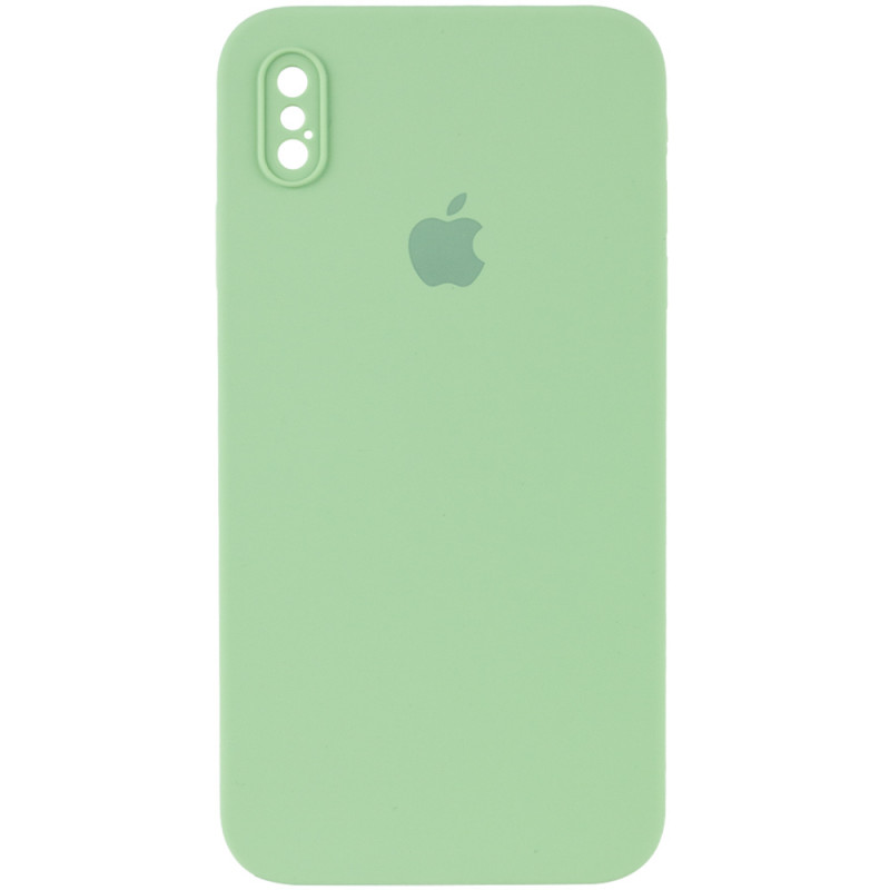 Чохол Silicone Case Square Full Camera Protective (AA) для Apple iPhone XS Max (6.5) | Мікрофібра на малюнкі №1