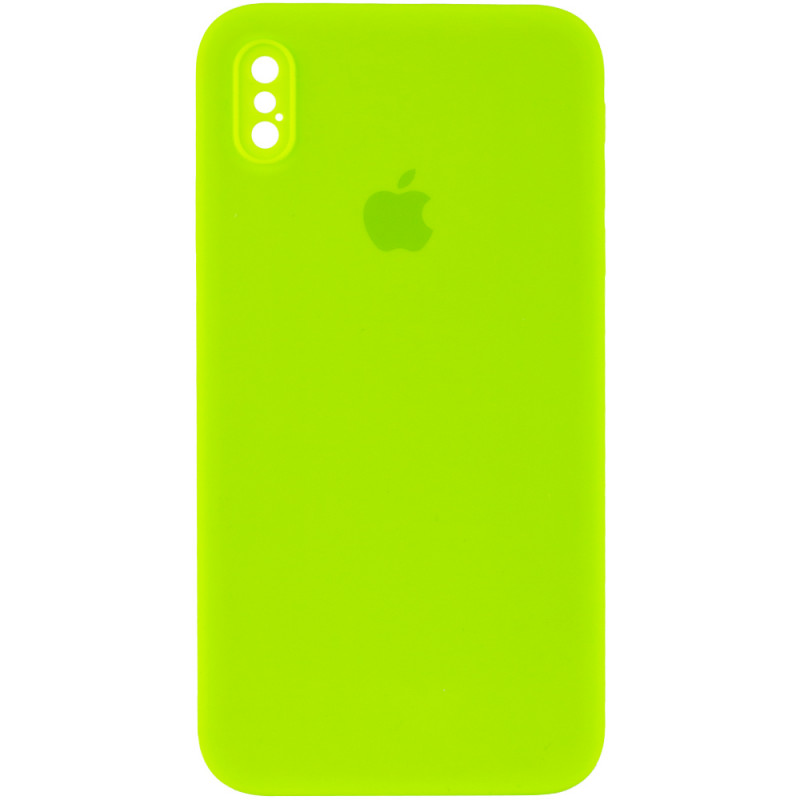 Чохол Silicone Case Square Full Camera Protective (AA) для Apple iPhone XS Max (6.5) | Мікрофібра на малюнкі №1