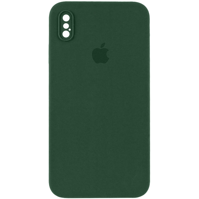 Чохол Silicone Case Square Full Camera Protective (AA) для Apple iPhone XS Max (6.5) | Мікрофібра на малюнкі №1