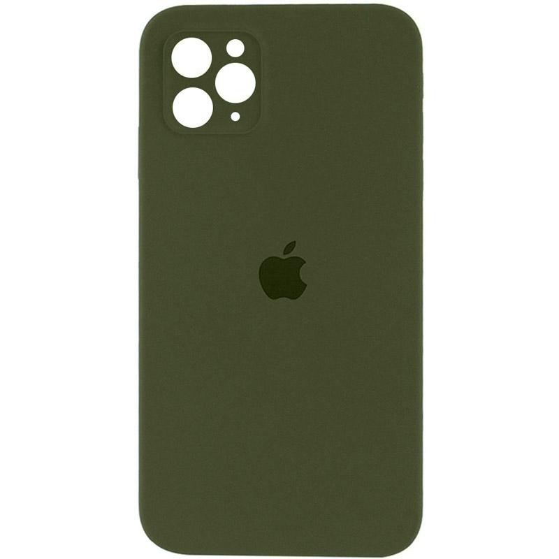 Чохол Silicone Case Square Full Camera Protective (AA) для Apple iPhone 11 Pro (5.8) | Мікрофібра на малюнкі №1