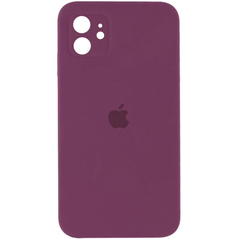 Чохол Silicone Case Square Full Camera Protective (AA) для Apple iPhone 11 (6.1) | Мікрофібра на малюнкі №1