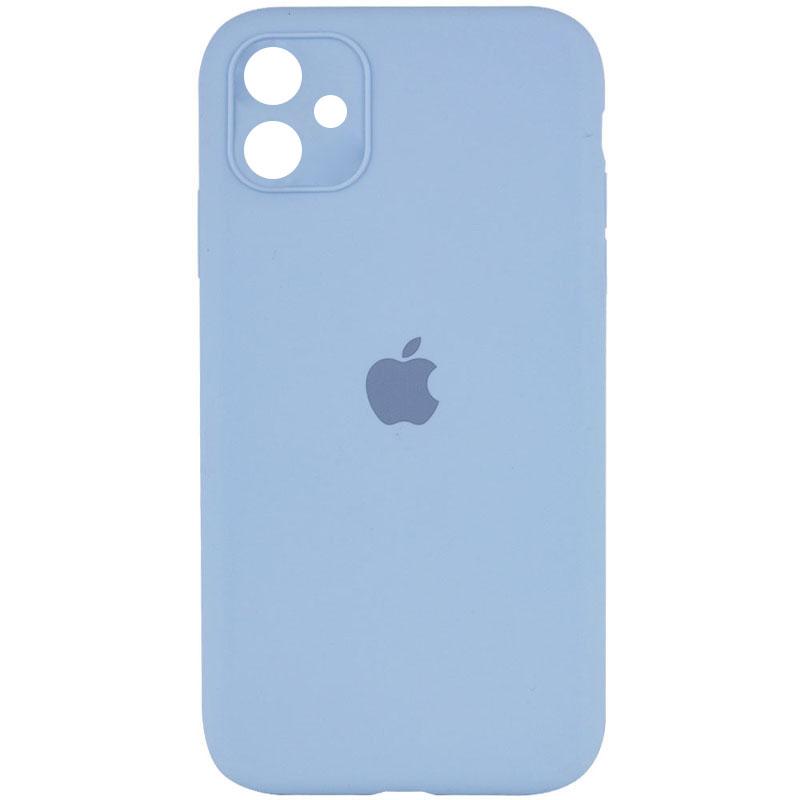 Чохол Silicone Case Square Full Camera Protective (AA) для Apple iPhone 11 (6.1) | Мікрофібра на малюнкі №1