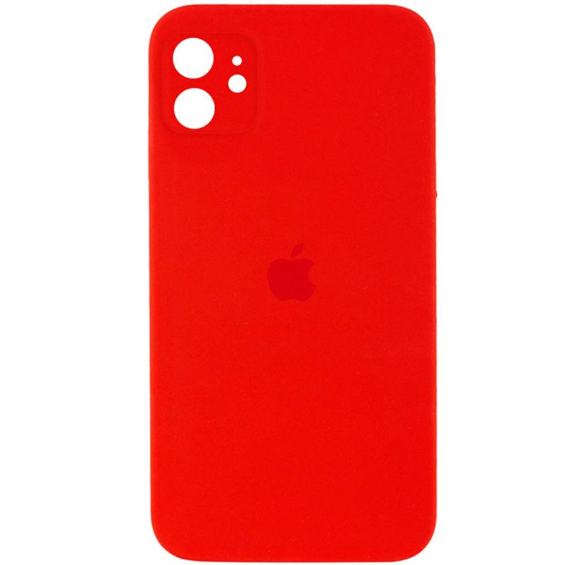 Чохол Silicone Case Square Full Camera Protective (AA) для Apple iPhone 11 (6.1) | Мікрофібра на малюнкі №1
