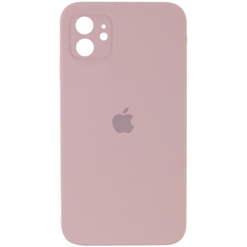 Чохол Silicone Case Square Full Camera Protective (AA) для Apple iPhone 11 (6.1) | Мікрофібра на малюнкі №1