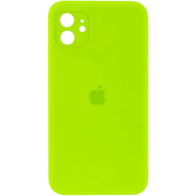Чохол Silicone Case Square Full Camera Protective (AA) для Apple iPhone 11 (6.1) | Мікрофібра на малюнкі №1
