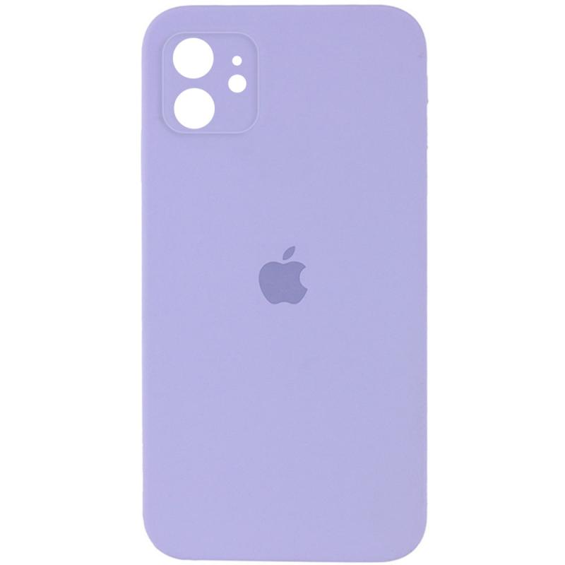 Чохол Silicone Case Square Full Camera Protective (AA) для Apple iPhone 11 (6.1) | Мікрофібра на малюнкі №1