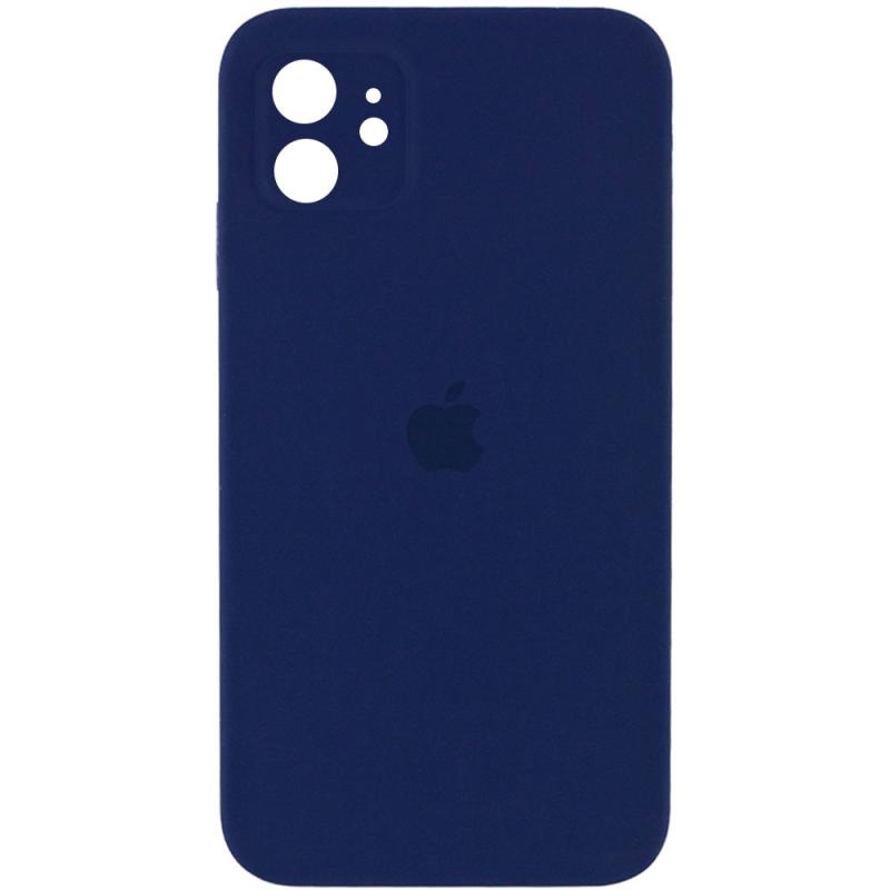 Чохол Silicone Case Square Full Camera Protective (AA) для Apple iPhone 11 (6.1) | Мікрофібра на малюнкі №1