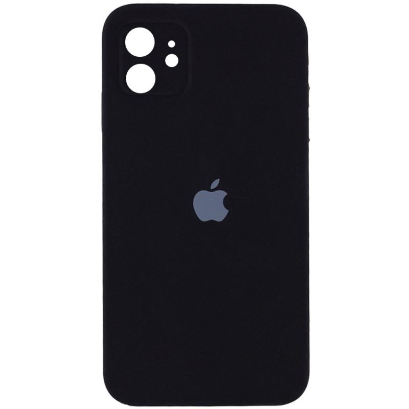 Чохол Silicone Case Square Full Camera Protective (AA) для Apple iPhone 11 (6.1) | Мікрофібра на малюнкі №1