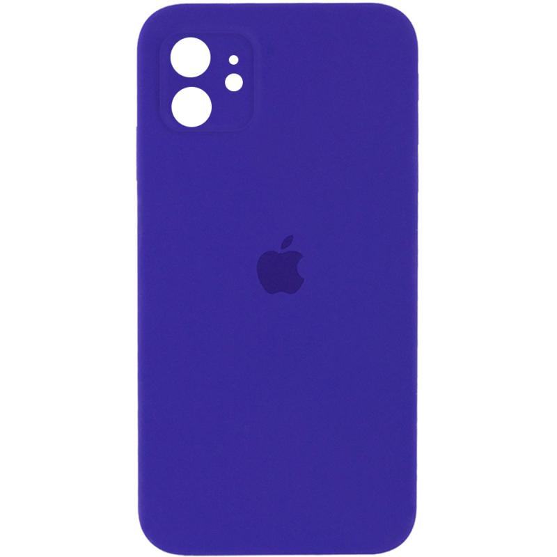 Чохол Silicone Case Square Full Camera Protective (AA) для Apple iPhone 11 (6.1) | Мікрофібра на малюнкі №1