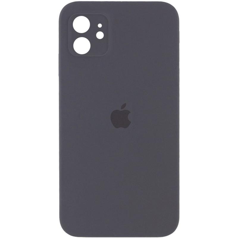 Чохол Silicone Case Square Full Camera Protective (AA) для Apple iPhone 11 (6.1) | Мікрофібра на малюнкі №1
