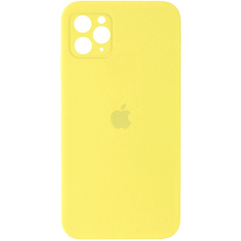Чохол Silicone Case Square Full Camera Protective (AA) для Apple iPhone 11 Pro Max (6.5) | Мікрофібра на малюнкі №1