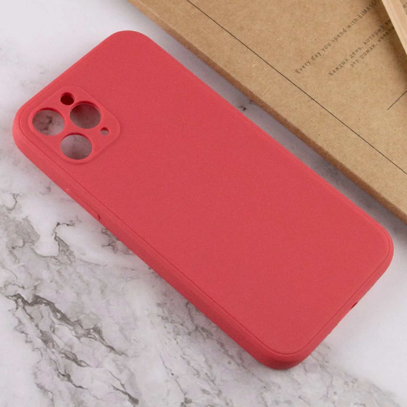 Силиконовый чехол Candy Full Camera для Apple iPhone 11 Pro Max (6.5"), Красный / Camellia 3, TPU, купить оптом с доставкой