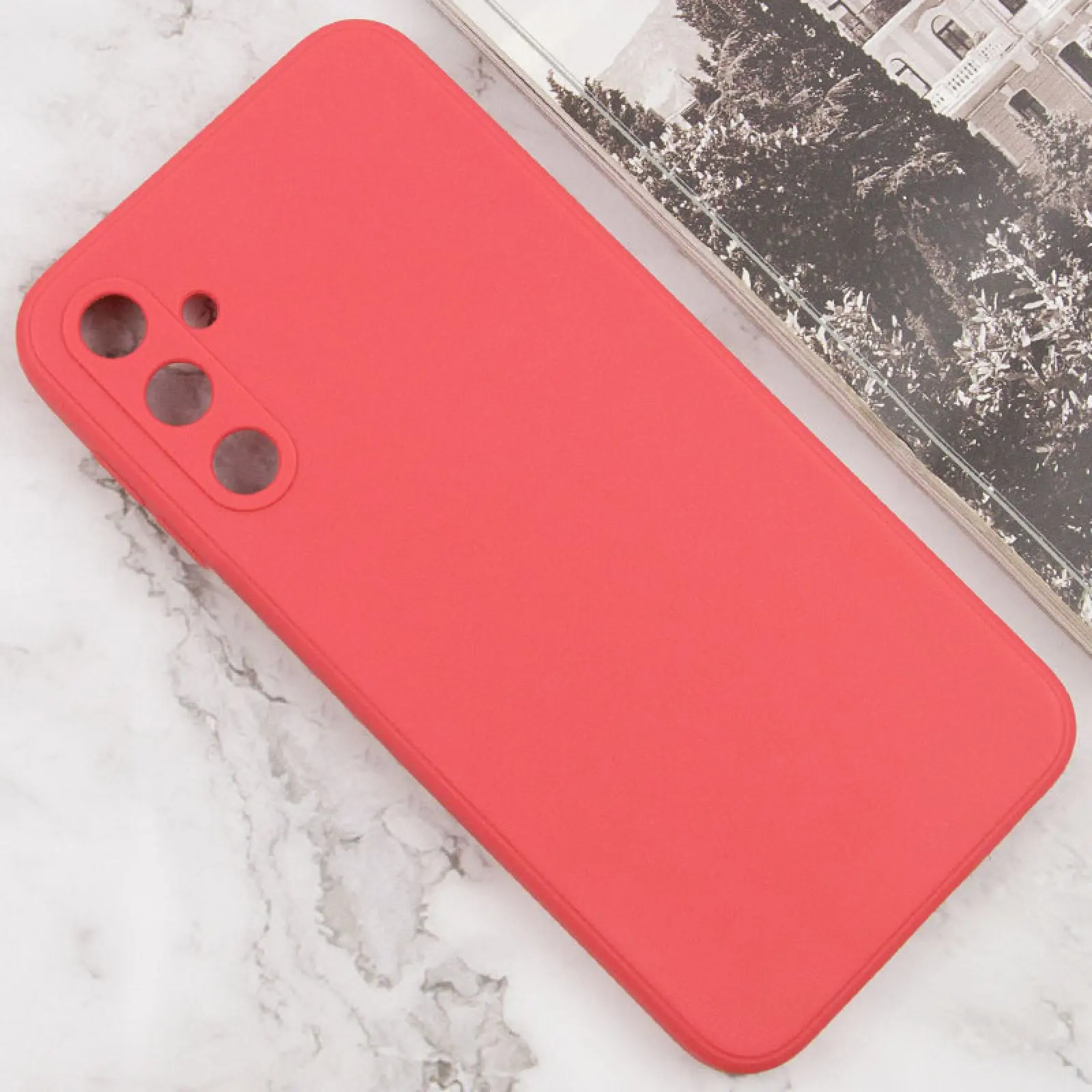 Силиконовый чехол Candy Full Camera для Samsung Galaxy A55, Красный / Camellia 1, TPU, купить оптом с доставкой