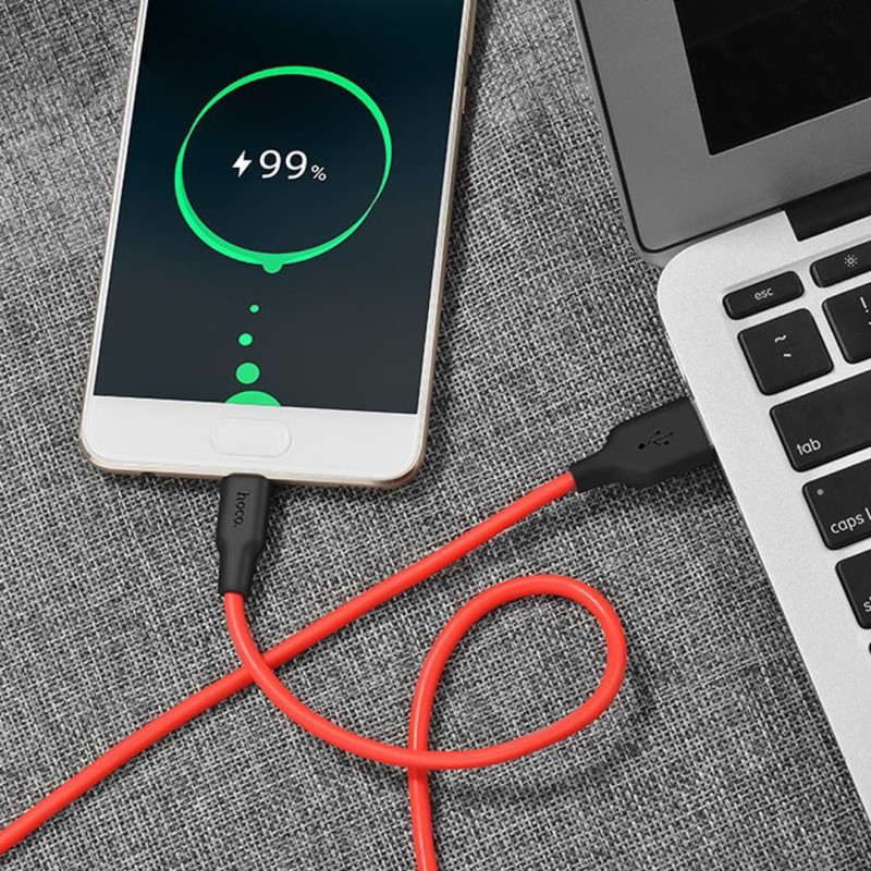 Дата кабель Hoco X21 Silicone Type-C Cable (1m), Черный / Красный 4, купить оптом с доставкой