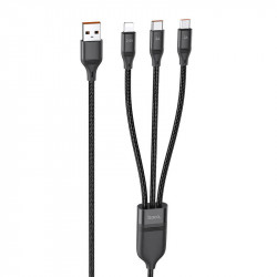 Дата кабель Hoco U104 Ultra 6A 3in1 Lightning-MicroUSB-Type-C (1.2m)