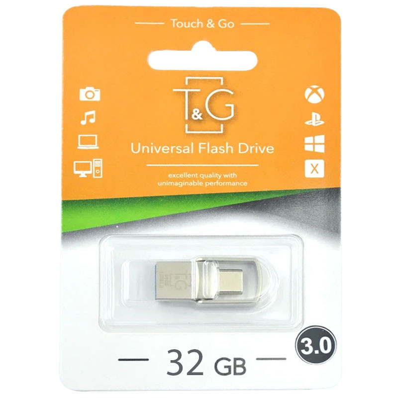 Флеш-накопитель T&G 104 Metal Series 2in1 USB 3.0 (USB-A/C) — 32GB на картинке №2