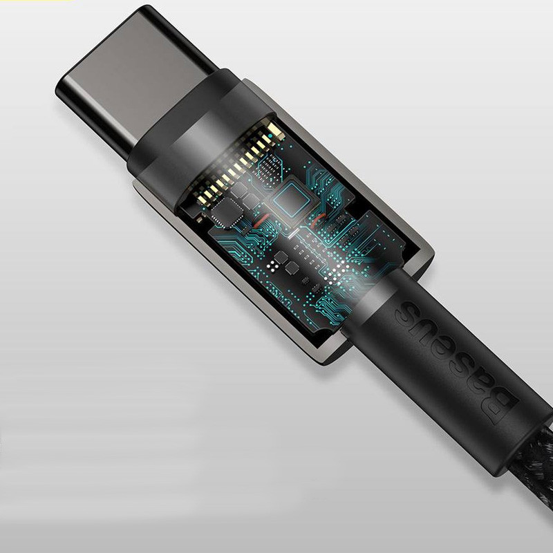 Дата кабель Baseus Tungsten Gold Type-C to Type-C Cable 100W (1m) (CATWJ-01) на малюнкі №2