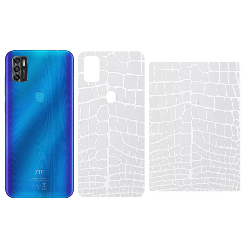Защитная пленка SKLO Back (тыл) Transp. (тех.пак) для ZTE Blade A51, Прозрачный / Croco, Бронированная пленка, купить оптом с доставкой