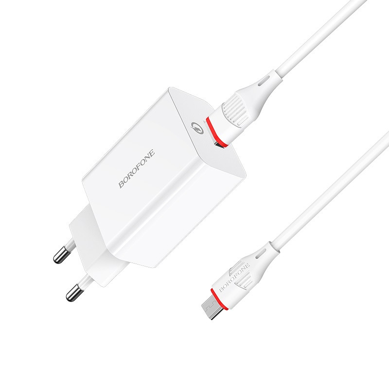МЗП Borofone BA21A Long journey QC3.0 3A (1USB-A) + кабель USB to MicroUSB на малюнкі №7