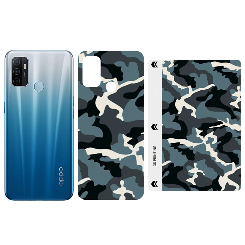 Защитная пленка SKLO Back (тыл) Camo (тех.пак) для Oppo A53 / A32 / A33, Голубой / Army Blue, Бронированная пленка, купить оптом с доставкой