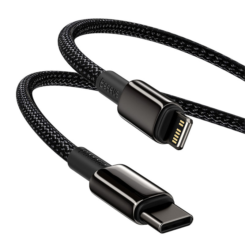 Дата кабель Baseus Tungsten Gold Type-C to Lightning PD 20W (1m) (CATLWJ) на картинке №3