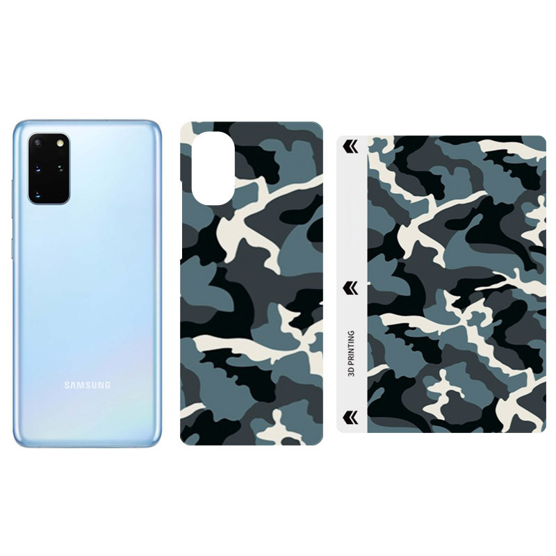 Захисна плівка SKLO Back (тил) Camo (тех.пак) для Samsung Galaxy A8s, Блакитний / Army Blue, Броньована плівка, купити оптом з доставкою