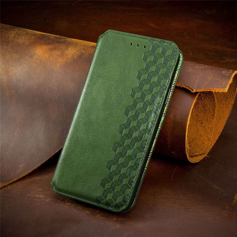 Кожаный чехол-книжка GETMAN Cubic (PU) для Samsung Galaxy A13 4G, Зеленый 7, Искусственная кожа, купить оптом с доставкой