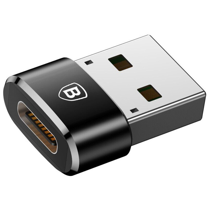 Перехідник Baseus USB Male To Type-C Female Adapter Converter 3A (CAAOTG-01) на малюнкі №1